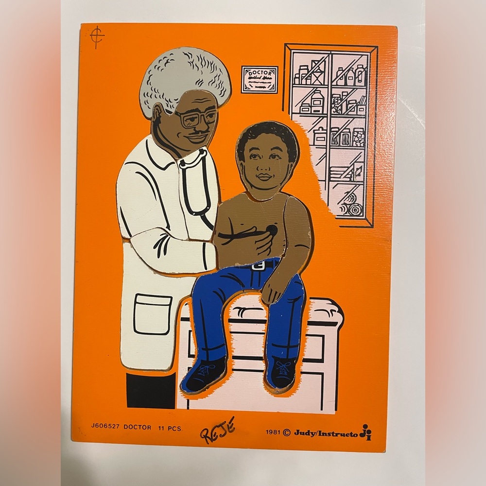 Vintage 1981 Judy Instructo Doctor 11 pieces wooden puzzle